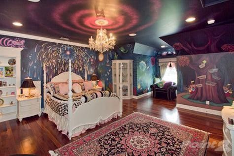 alice in wonderland bedroom decorating ideas - modern green house •